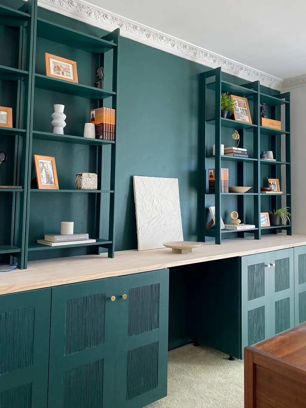 How I Turned IKEA Kitchen Cabinets Into Chic Office Storage With $20 Barbecue Skewers