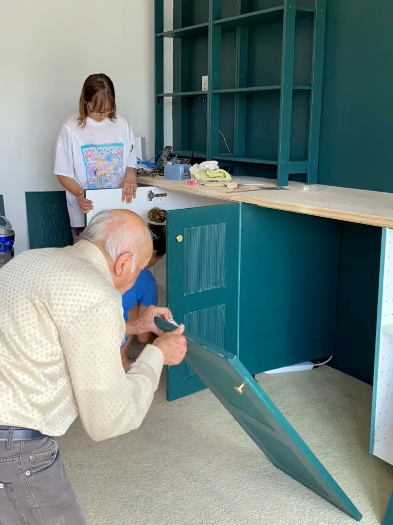 How I Turned IKEA Kitchen Cabinets Into Chic Office Storage With $20 Barbecue Skewers