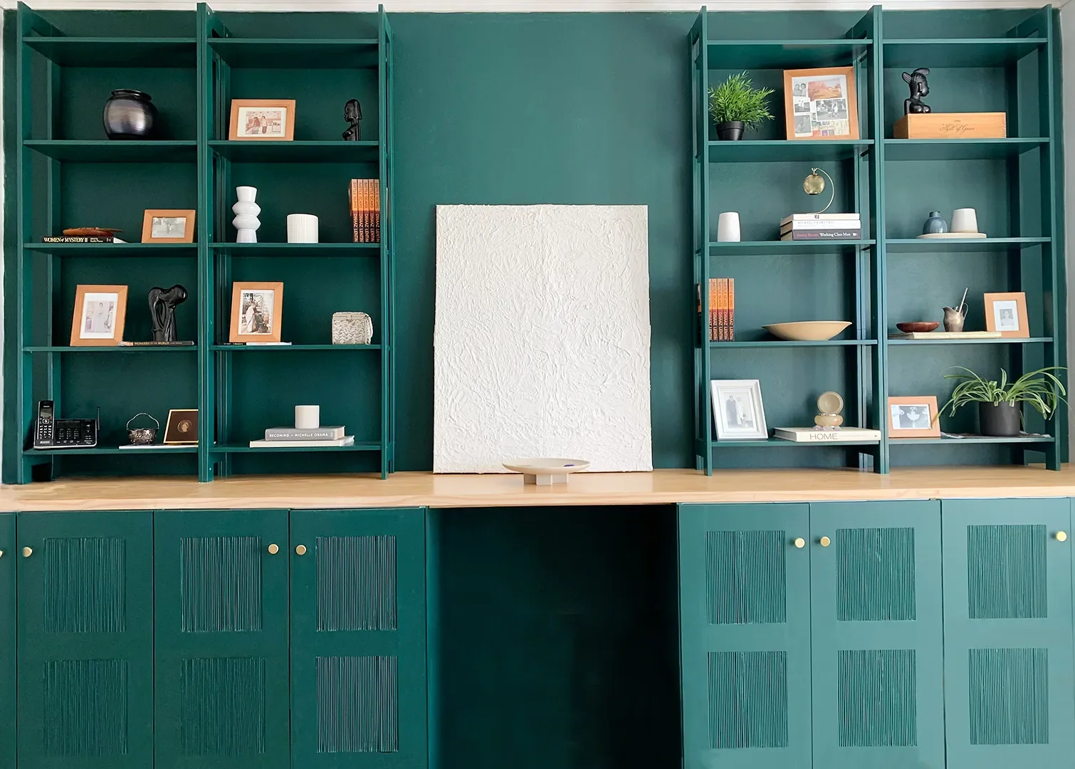 How I Turned IKEA Kitchen Cabinets Into Chic Office Storage With $20 Barbecue Skewers