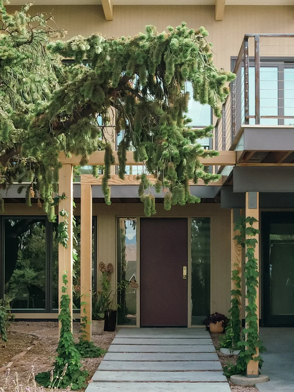 Local Pink Flagstone and Foraged Leaves Inspired This Hillside Denver Home's Soothing Palette