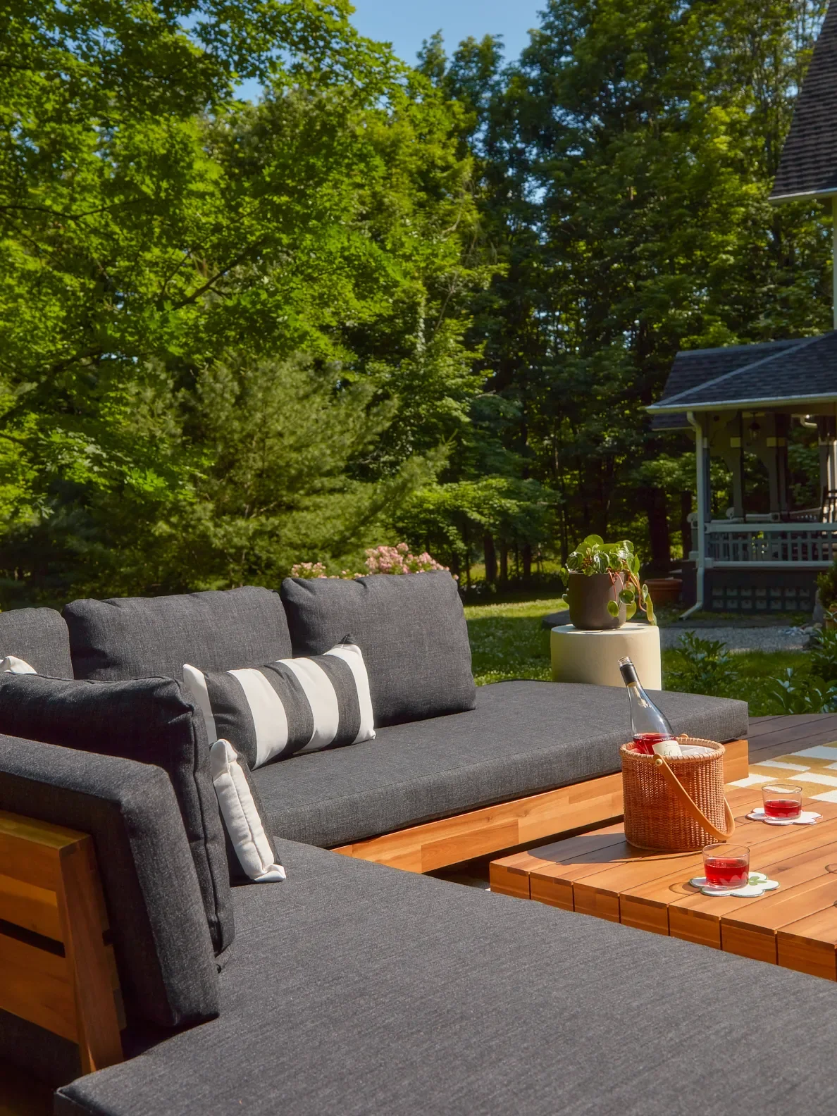 My Months-Long Outdoor Sectional Search Led Me to This Comfy Solid Wood Set